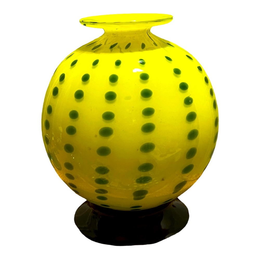 Art Glass Round Vase - Picture 2 of 11
